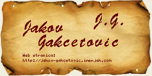 Jakov Gakčetović vizit kartica